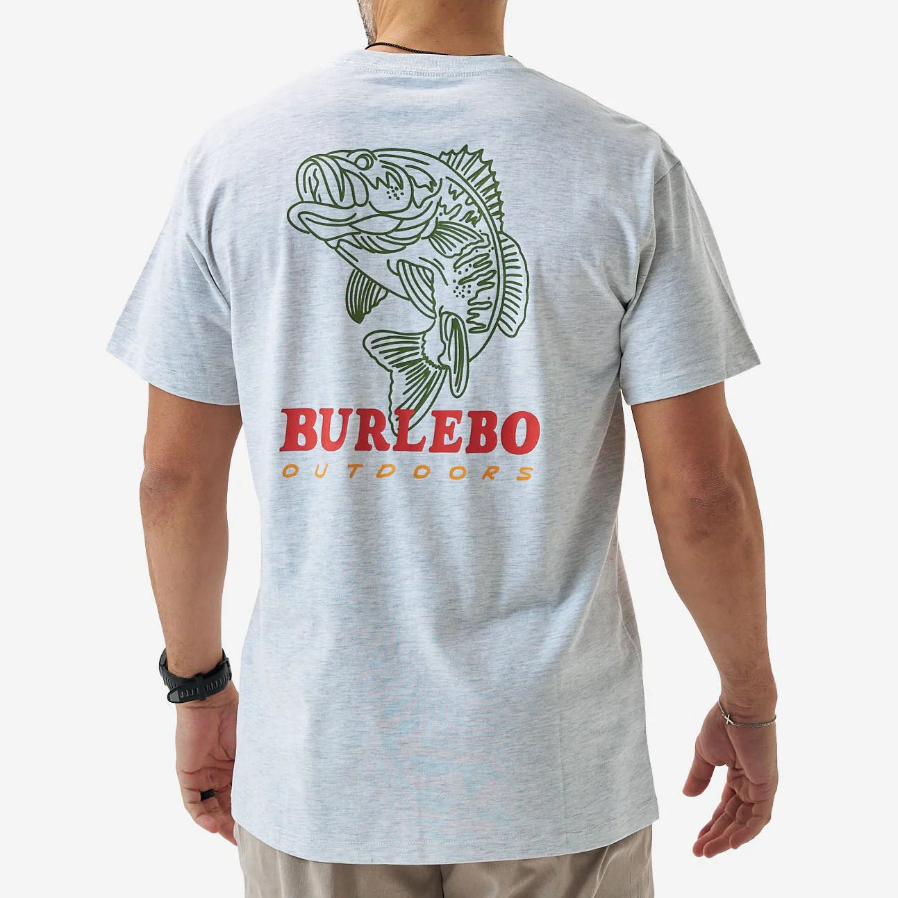 Burlebo Heather Ash Grey Fish Wild Short Sleeve Tee