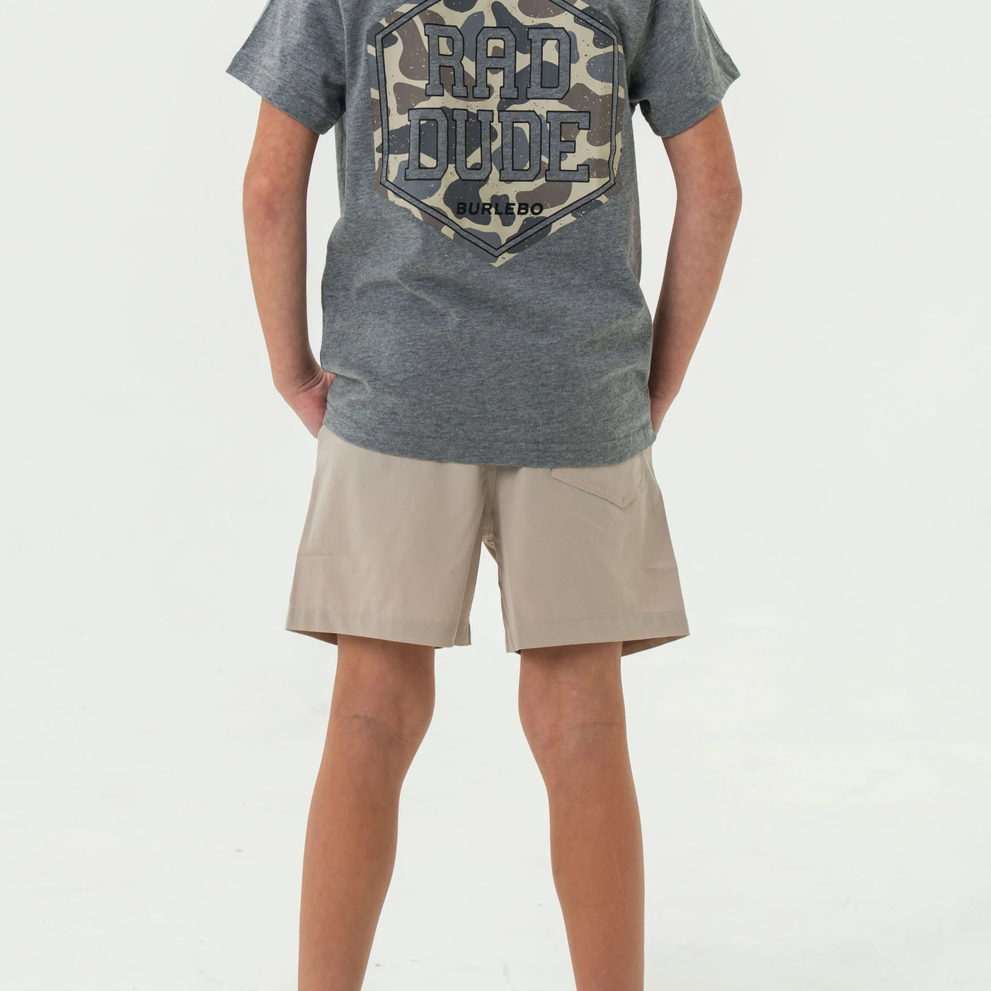 Burlebo Youth Khaki Athletic Shorts