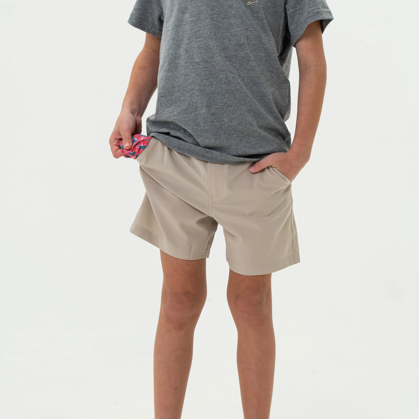 Burlebo Youth Khaki Athletic Shorts