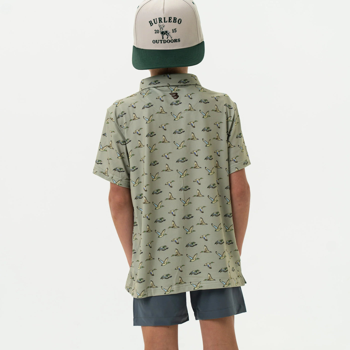 Burlebo Youth Flying Ducks Green Polo