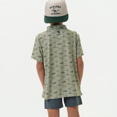 Burlebo Youth Flying Ducks Green Polo