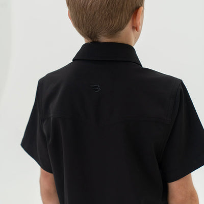 Burlebo Youth Black Performance Western Shirt