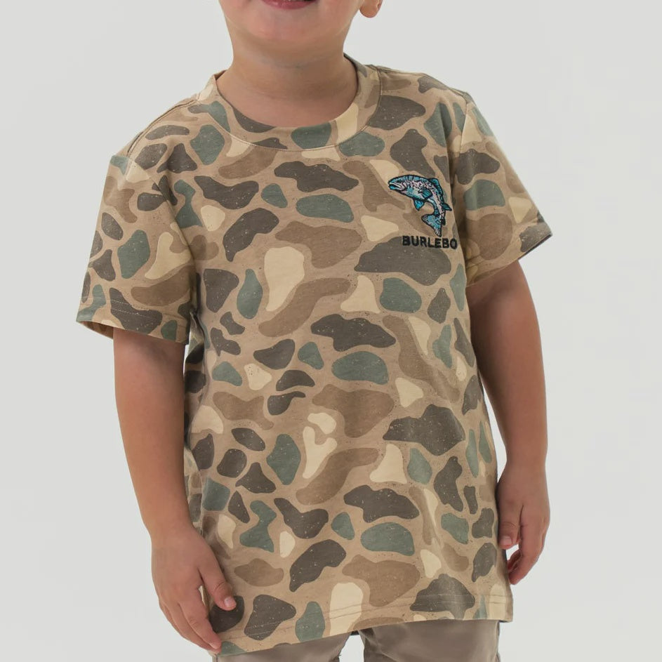 Burlebo Youth Pintail Camo Tee - Jumping Trout