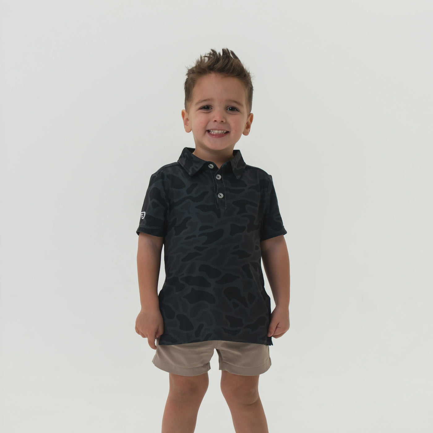 Burlebo Youth Black Camo Polo
