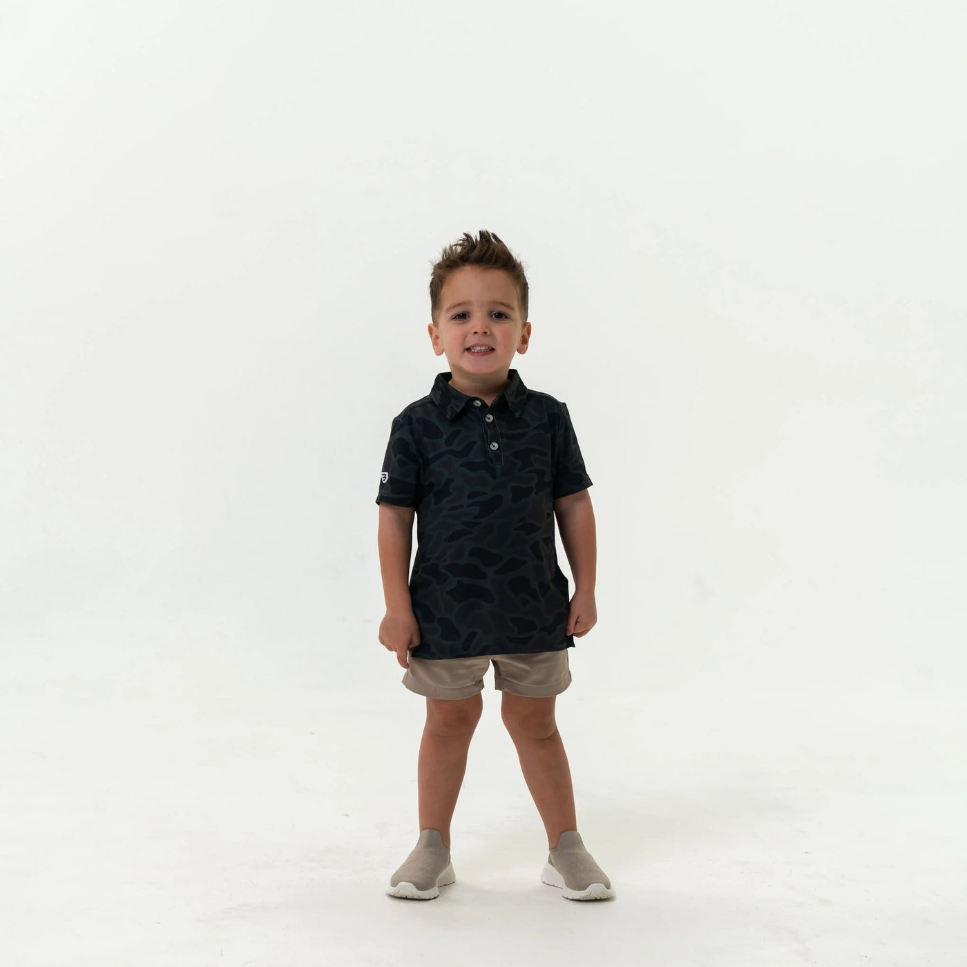 Burlebo Youth Black Camo Polo