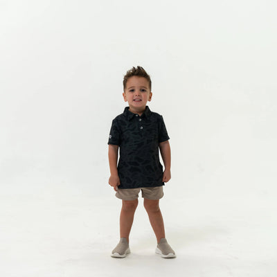Burlebo Youth Black Camo Polo
