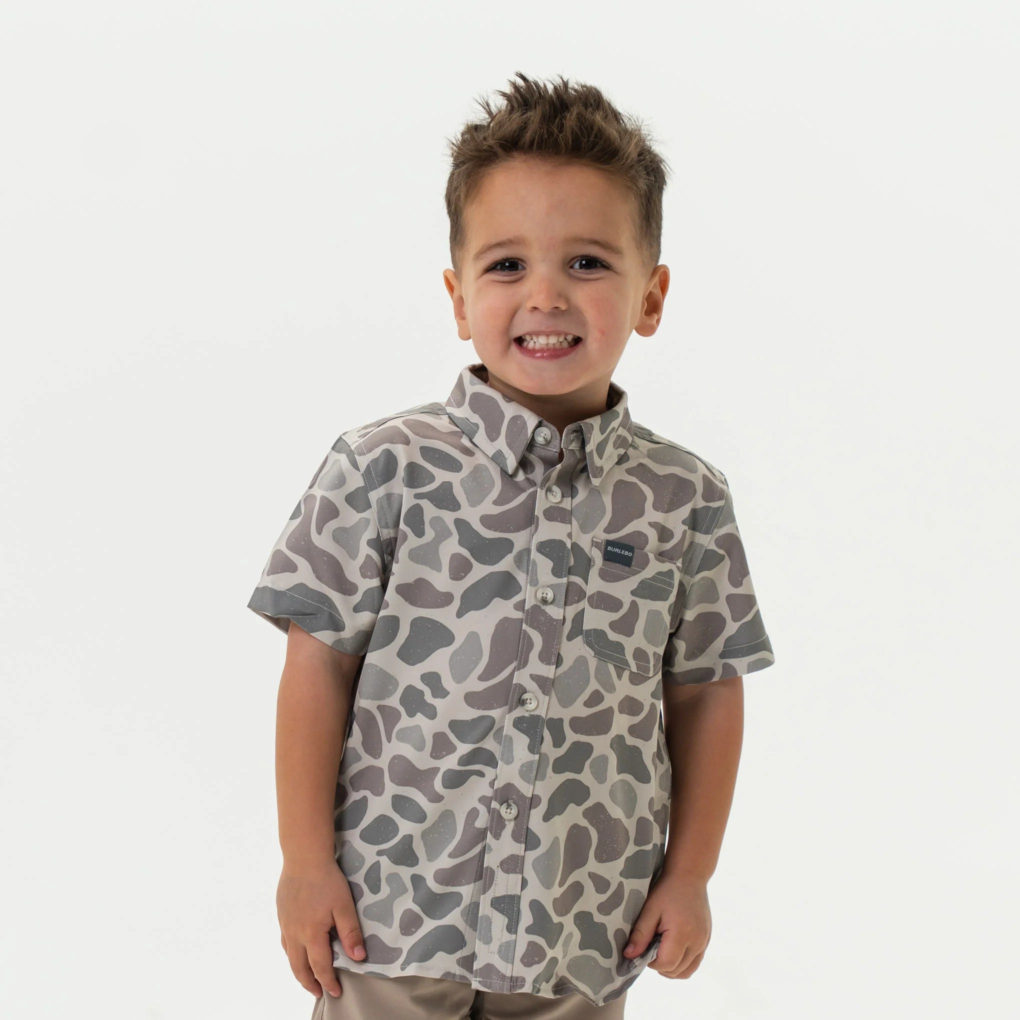 Burlebo Youth Classic Deer Camo Performance Button Up