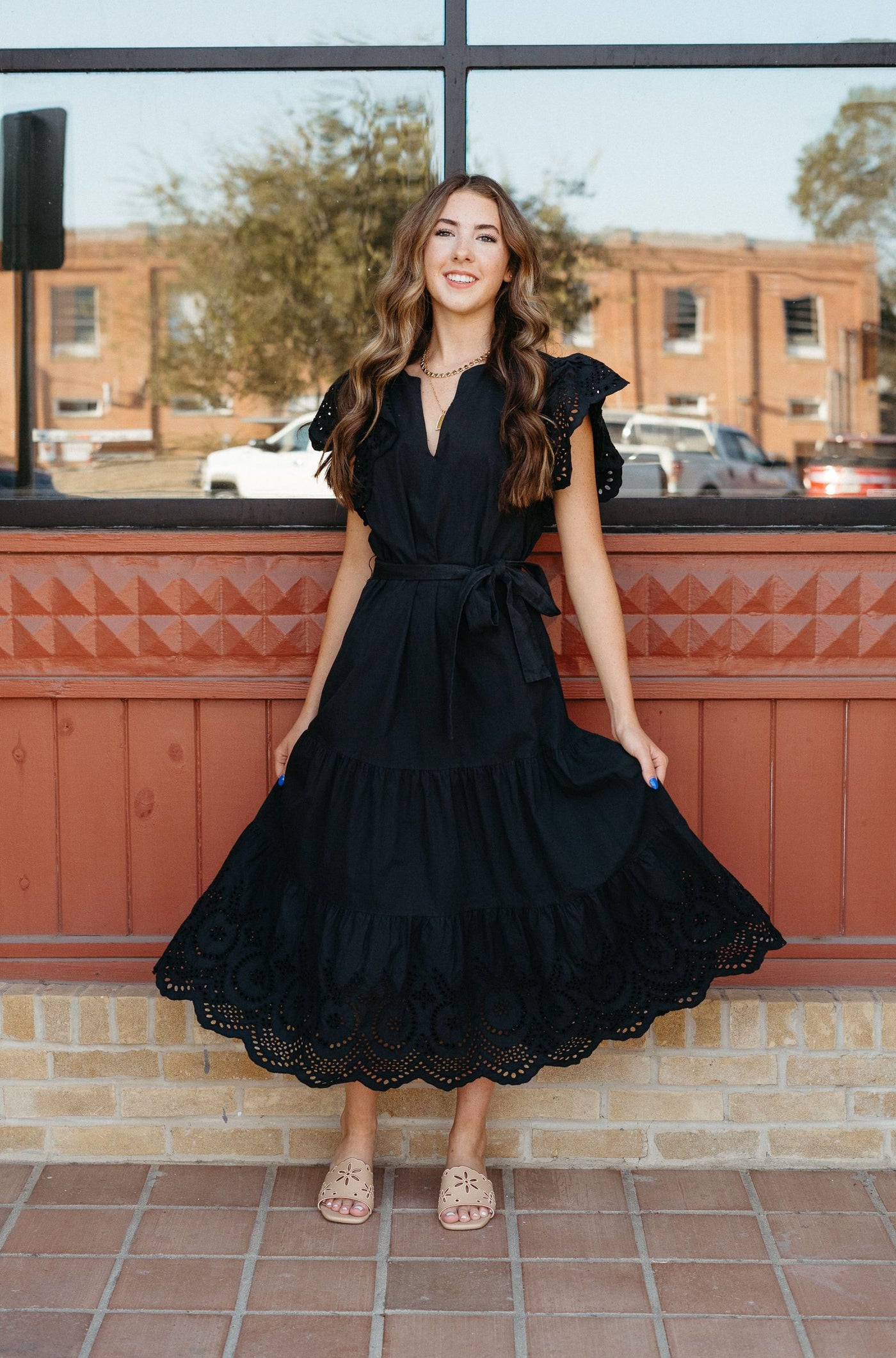 ILD3931 Blk Maxi Cotton Dress