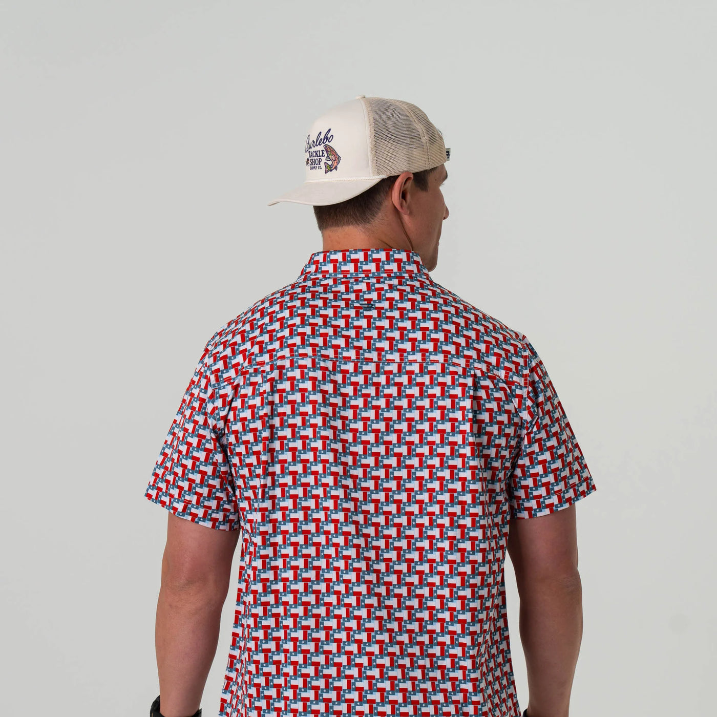 Burlebo Texas Flags Performance Button Up