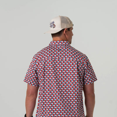 Burlebo Texas Flags Performance Button Up