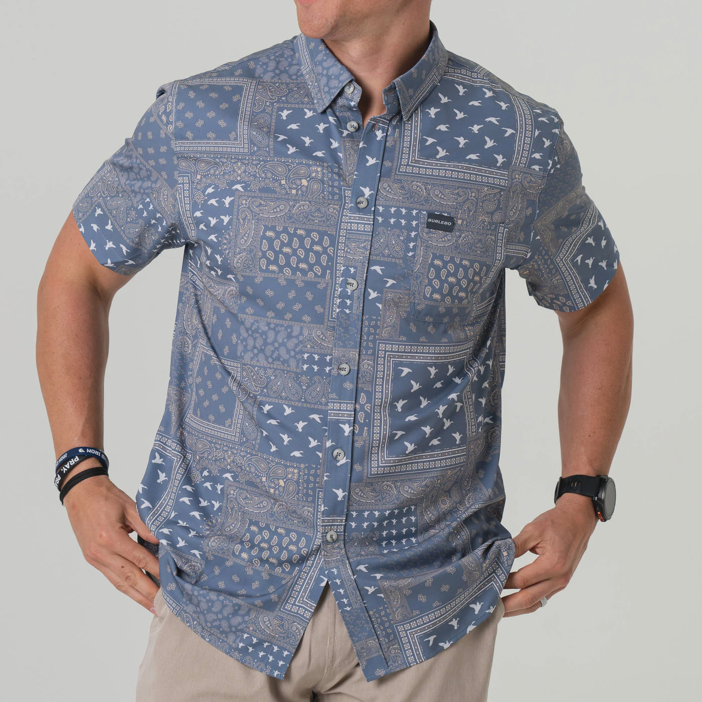 Burlebo Duck Paisley Performance Button Up