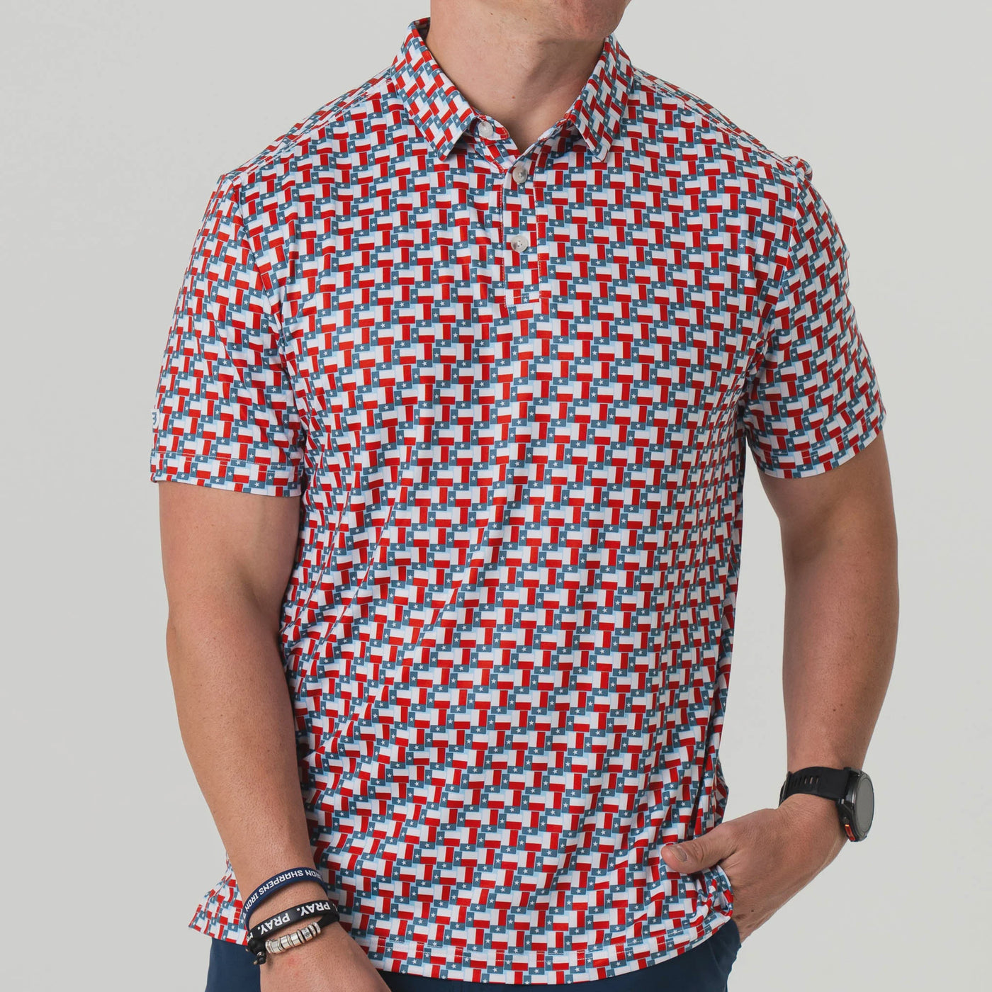 Burlebo Texas Flag Performance Polo
