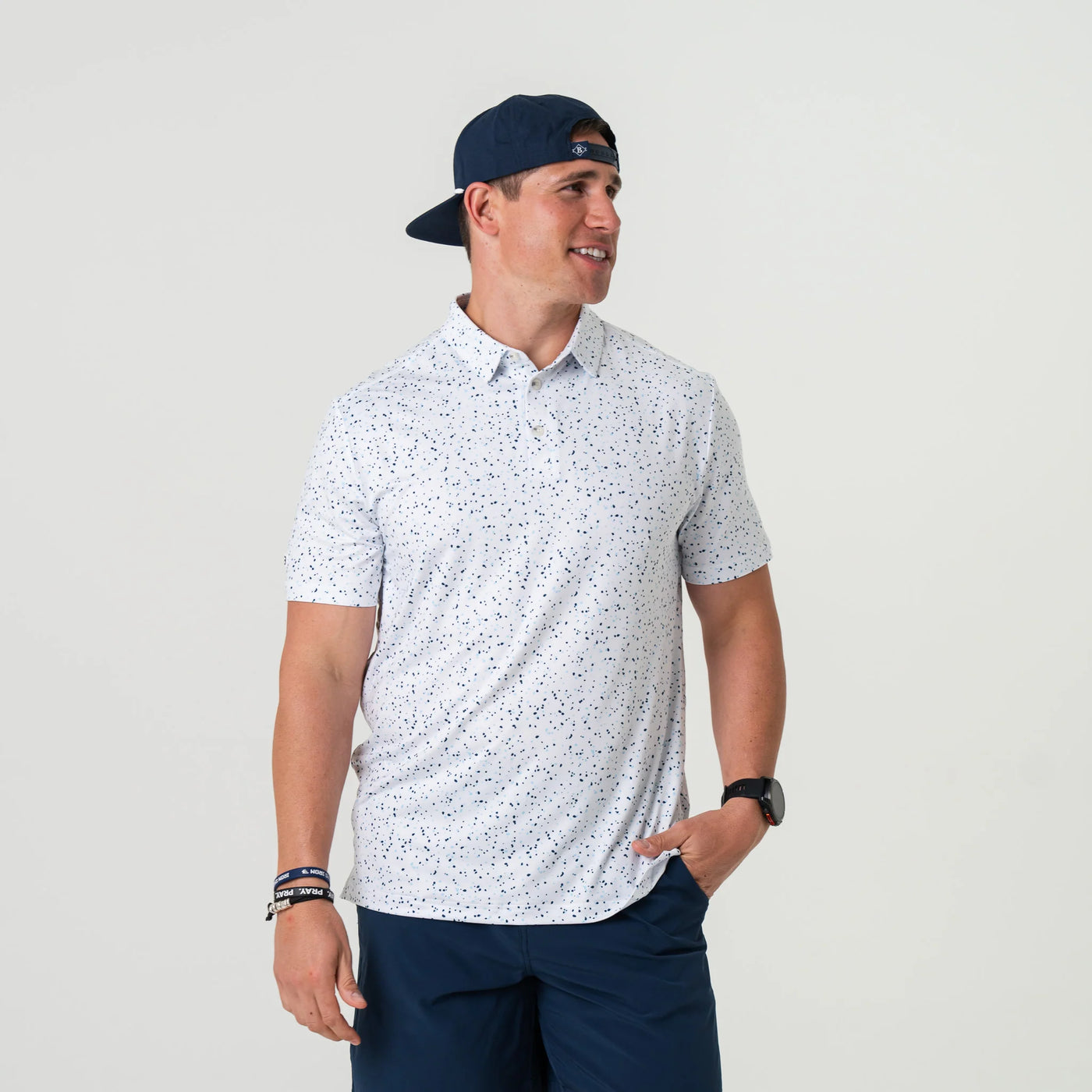 Burlebo White Speckled Performance Polo