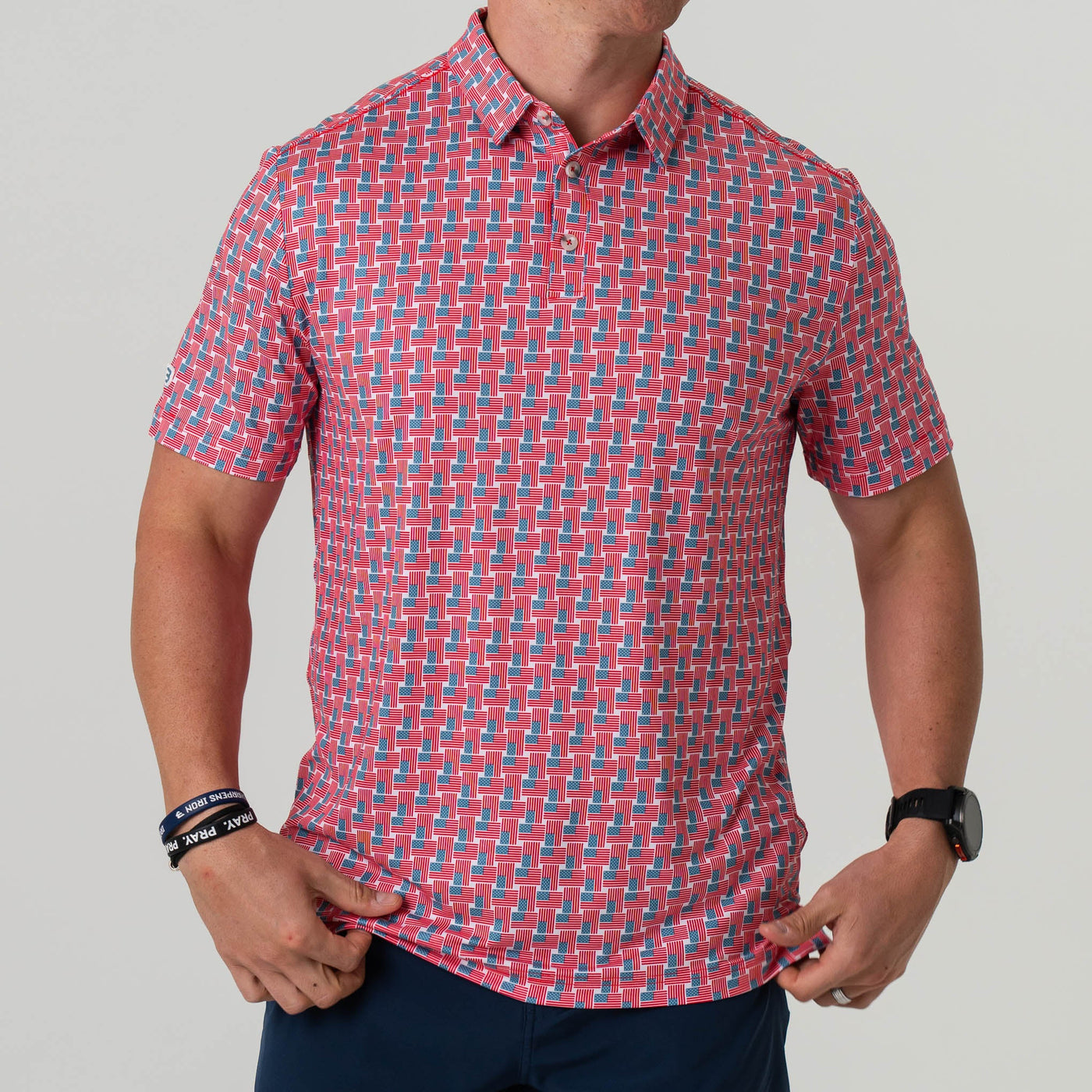Burlebo American Flag Performance Polo