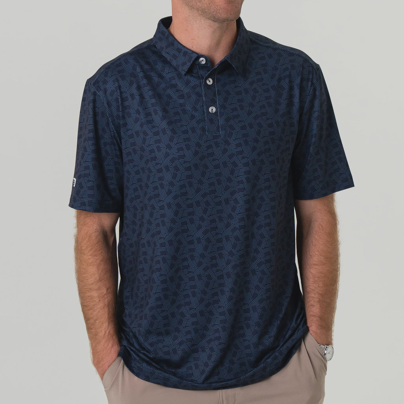 Burlebo Navy Stars & Stripes Performance Polo