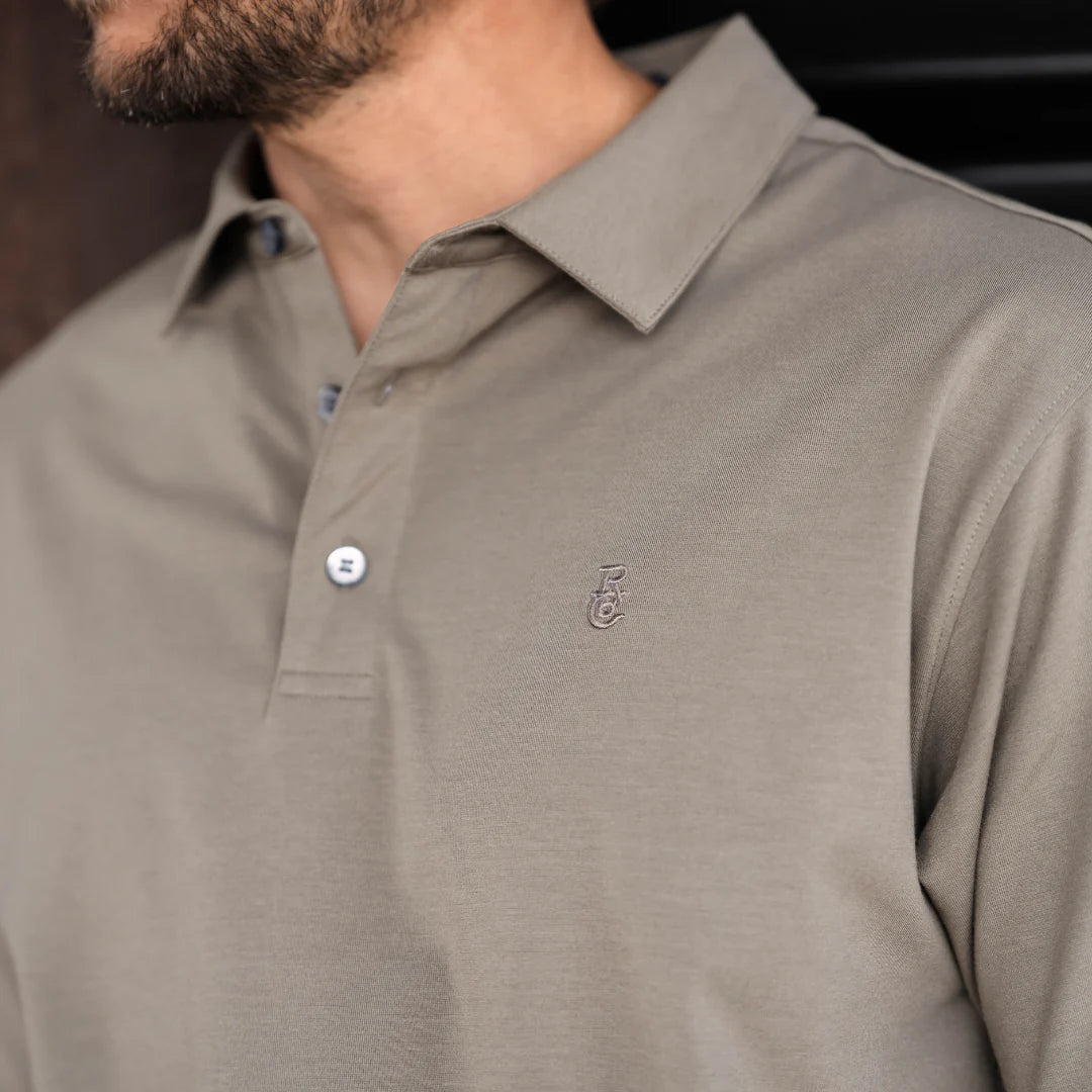 Raised By Coyotes Sage Cotton Blend Polo