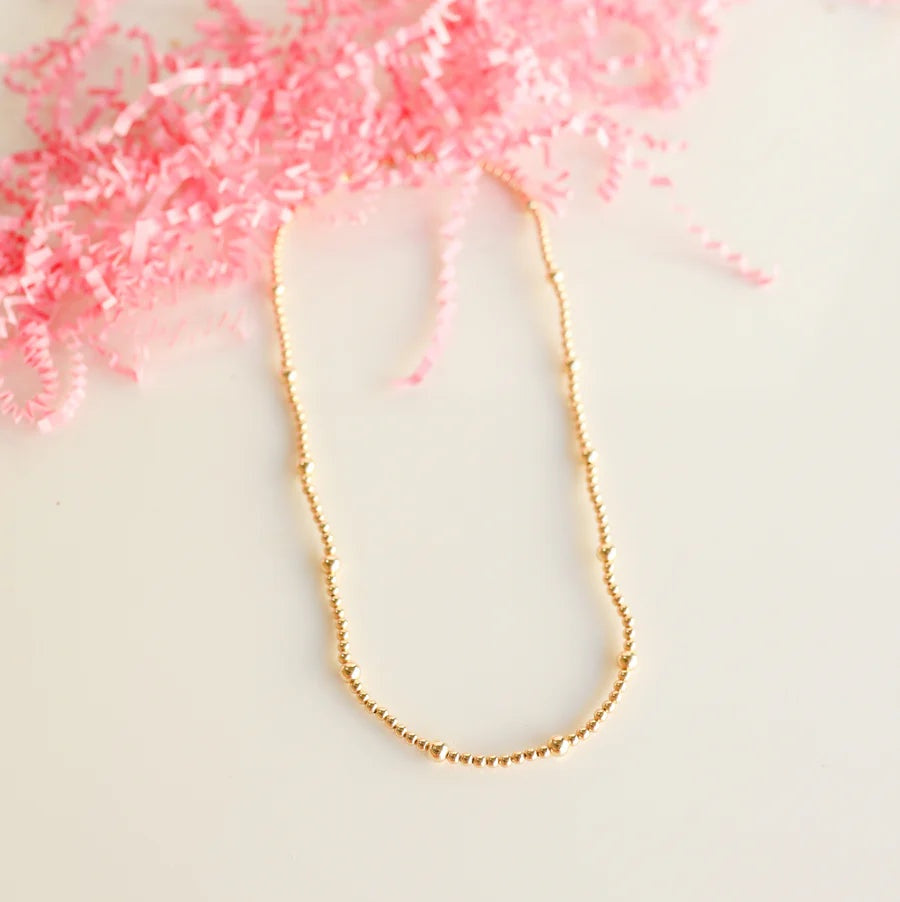 Olive Gold Bead Necklace