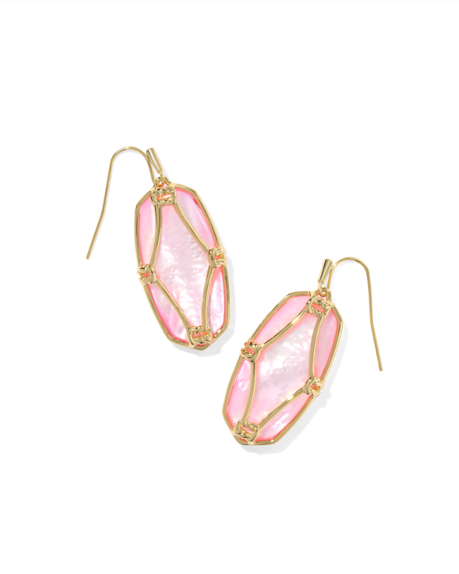 KS Elle Lattice Frame Gold Earrings