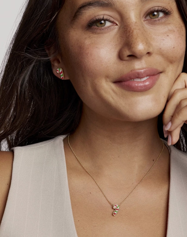 KS Candy Cane Pendant Necklace
