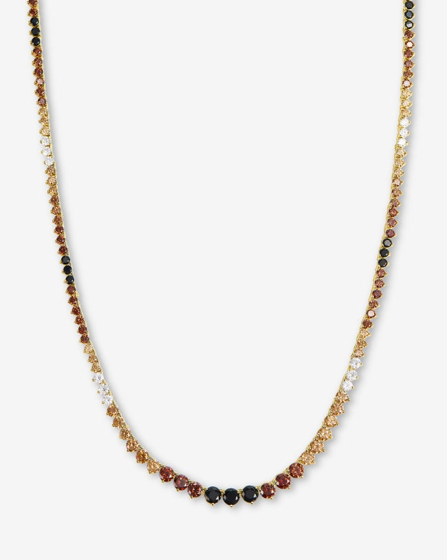 Not Your Basic Graduated Ombre Tennis Necklace 18"