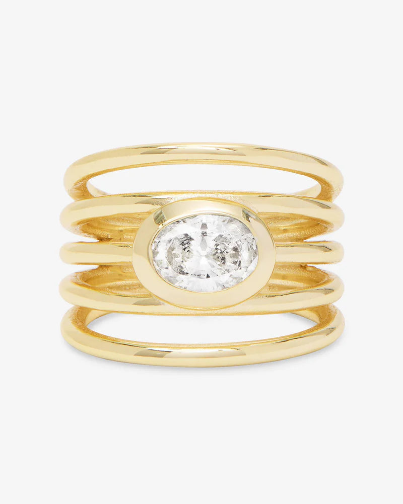 She's a Boss Stacked Ring Gold