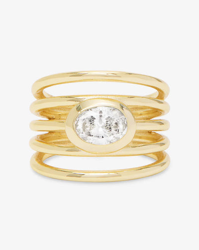 She's a Boss Stacked Ring Gold