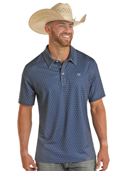 Panhandle TM51T03523 Blue Ditzy Geo Polo