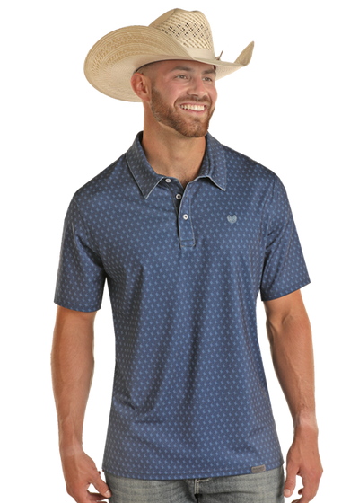 Panhandle TM51T03523 Blue Ditzy Geo Polo