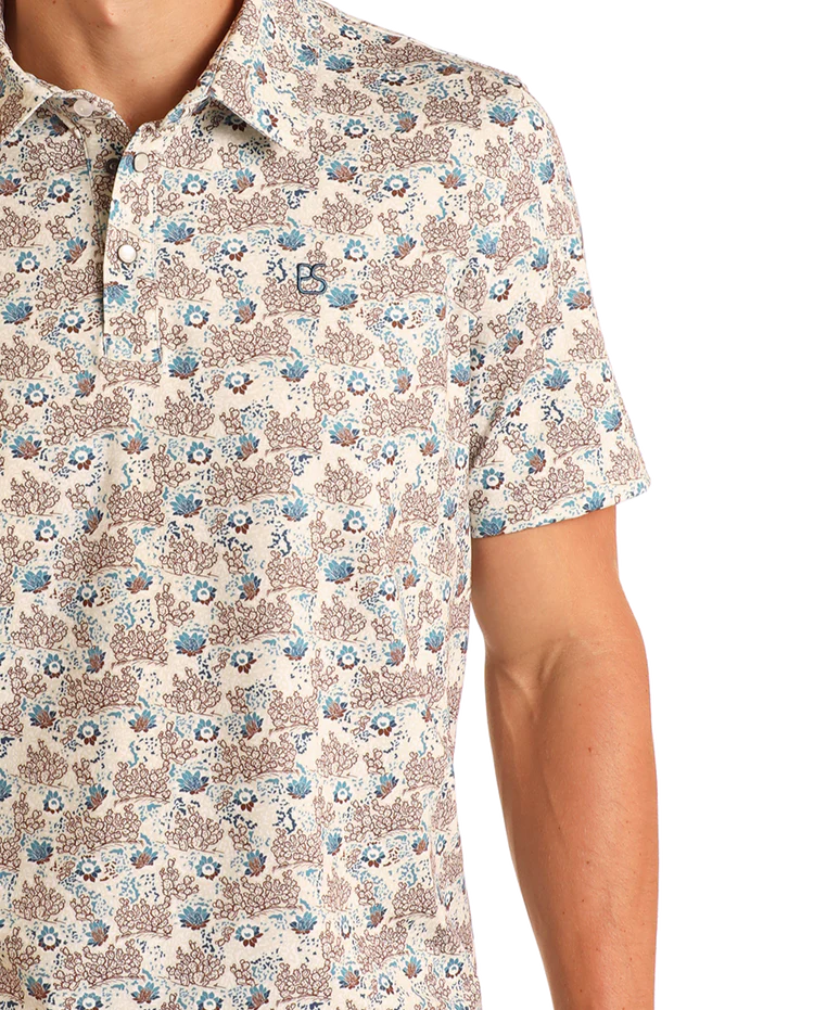Men's Short Sleeve Polo Snap Natural TM51T05717