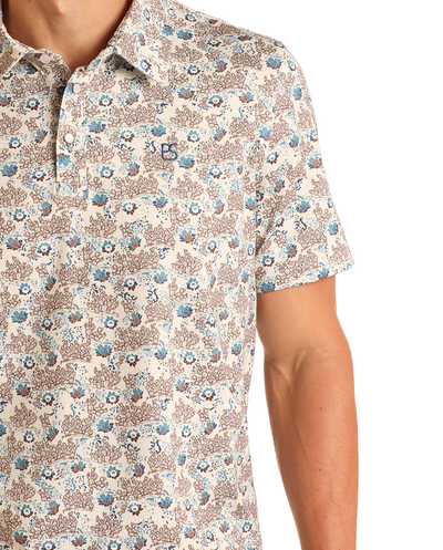 Men's Short Sleeve Polo Snap Natural TM51T05717