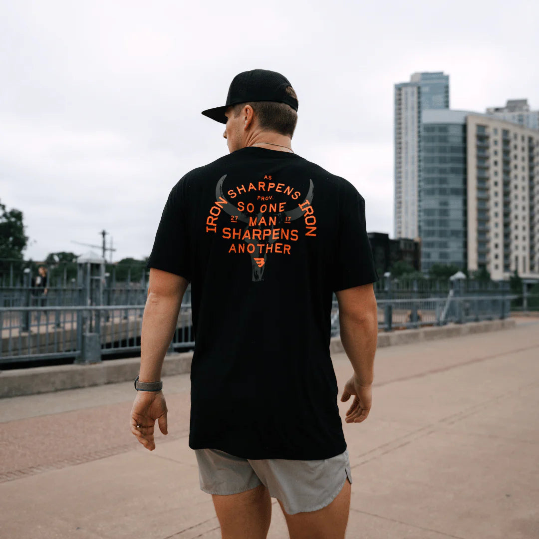 Burlebo Proverbs 27:17 Black Tee
