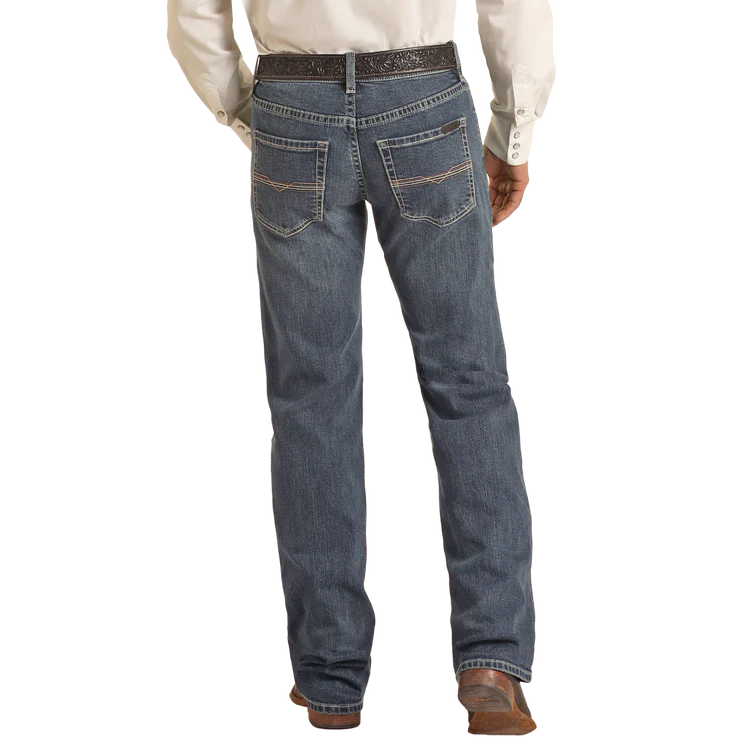 Rock & Roll Men's Vintage '46 Regular Fit Stackable Bootcut Jean Medium Wash VMSPD03714