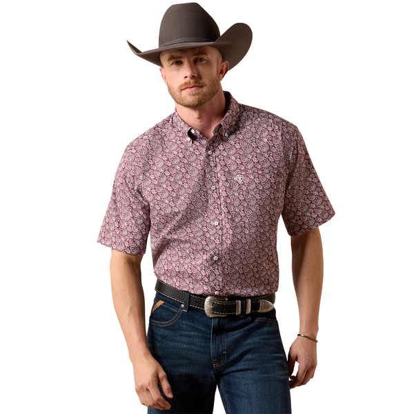 Ariat Men's Wadell Red Mahogany Paisley Print Classic Shirt 10073698