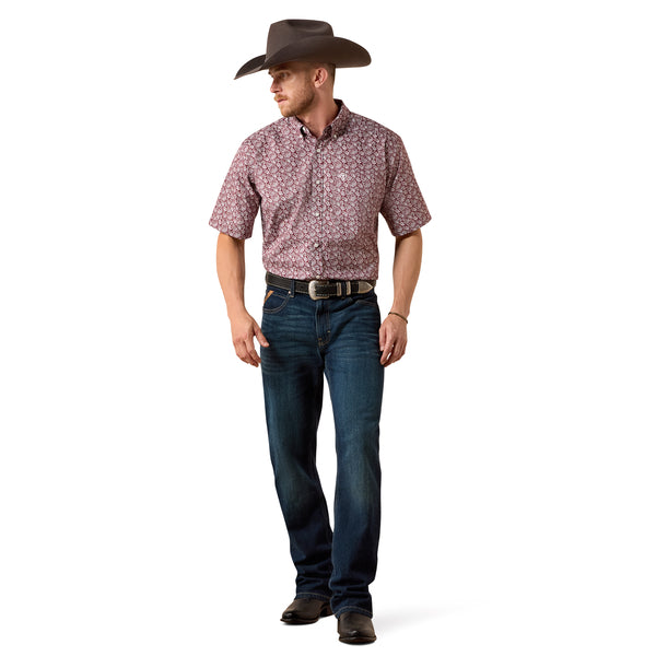Ariat Men's Wadell Red Mahogany Paisley Print Classic Shirt 10073698