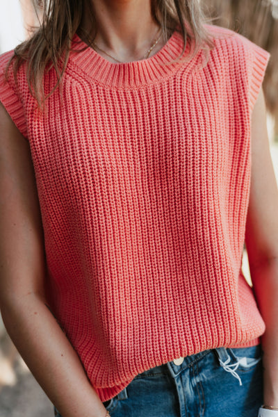 Papaya Short Sleeve Knit Sweater WL25-10205