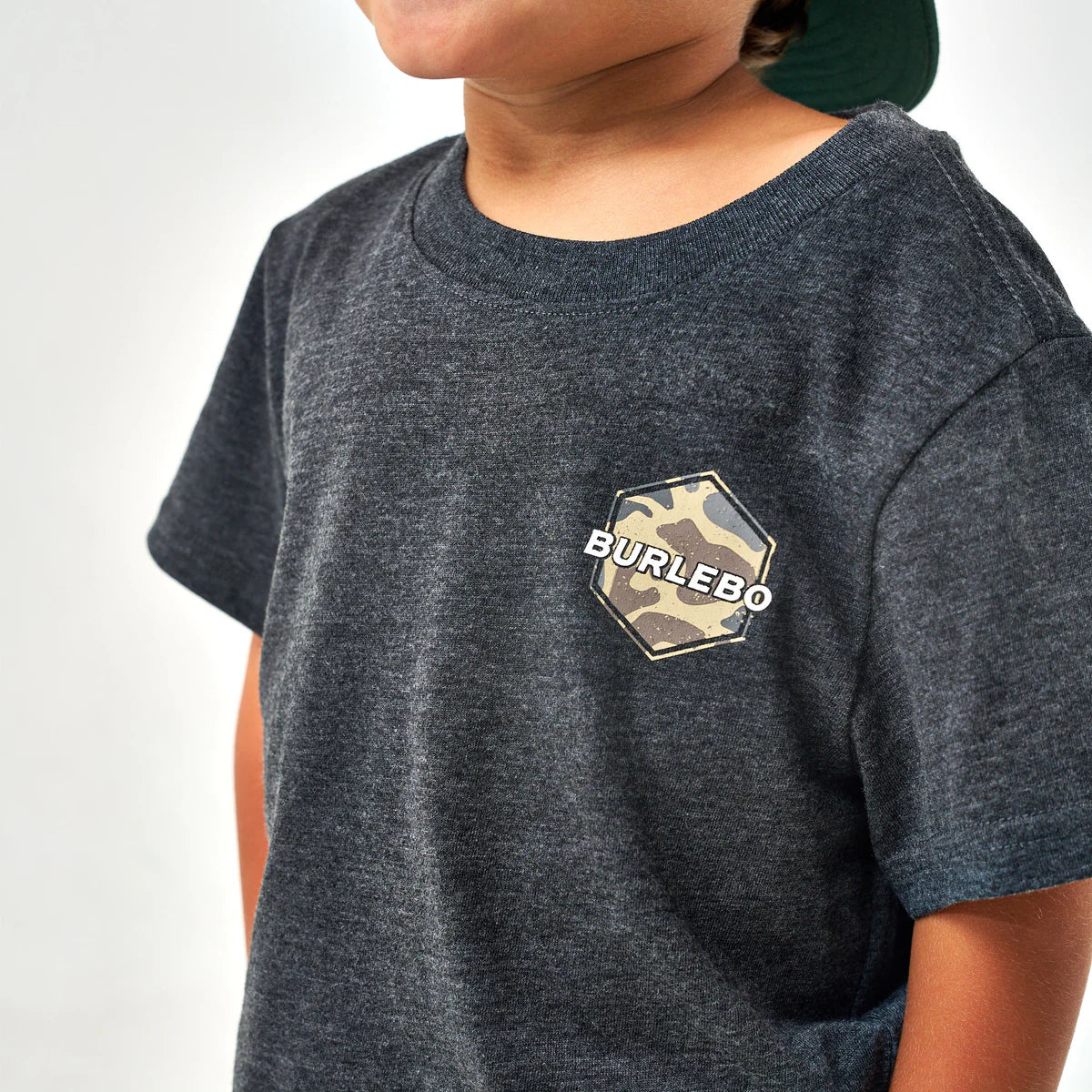 Burlebo Youth RAD DUDE Deer Camo Tee - Heather Black