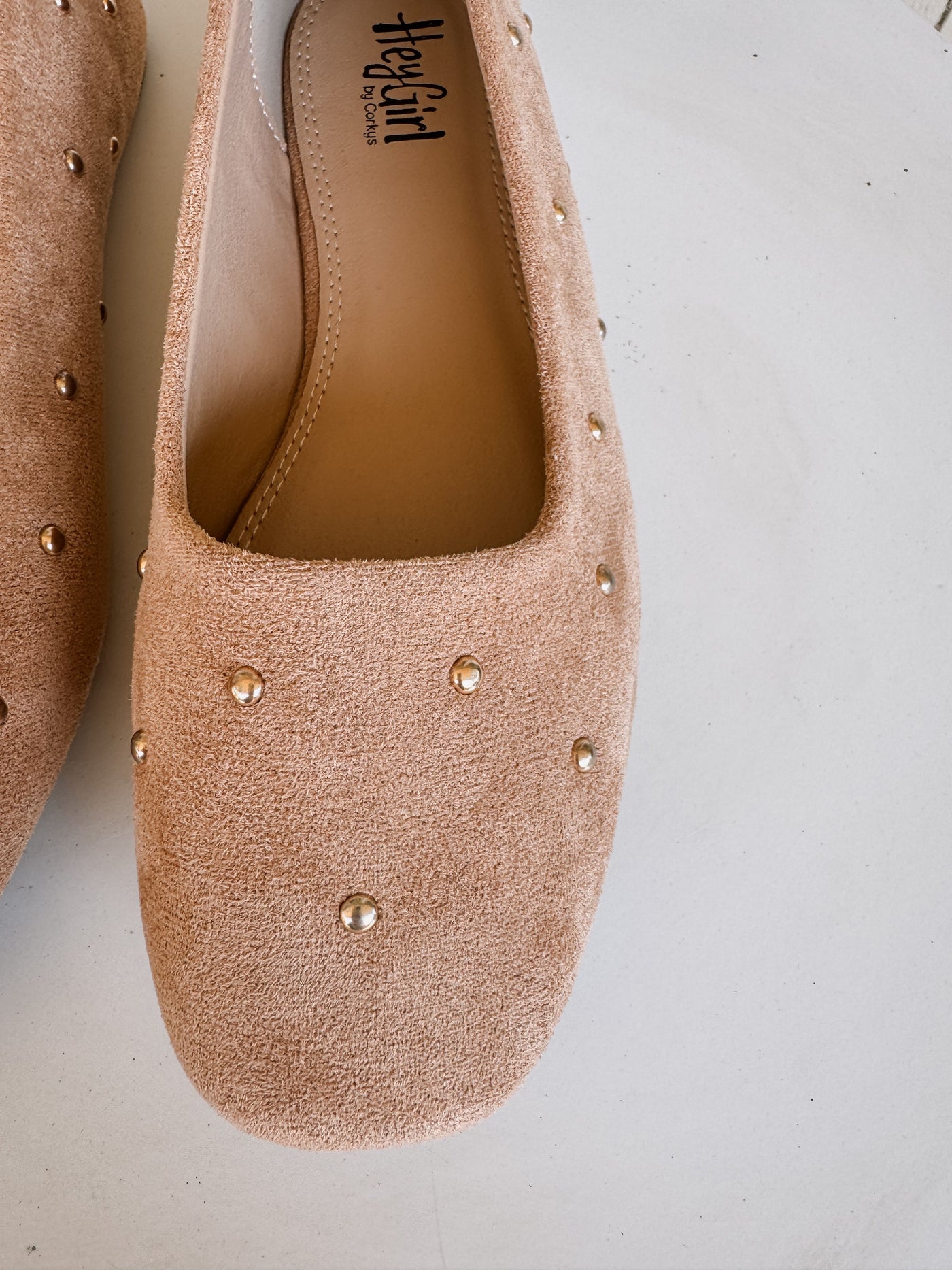 Dont Be Rude Camel Faux Suede Flat