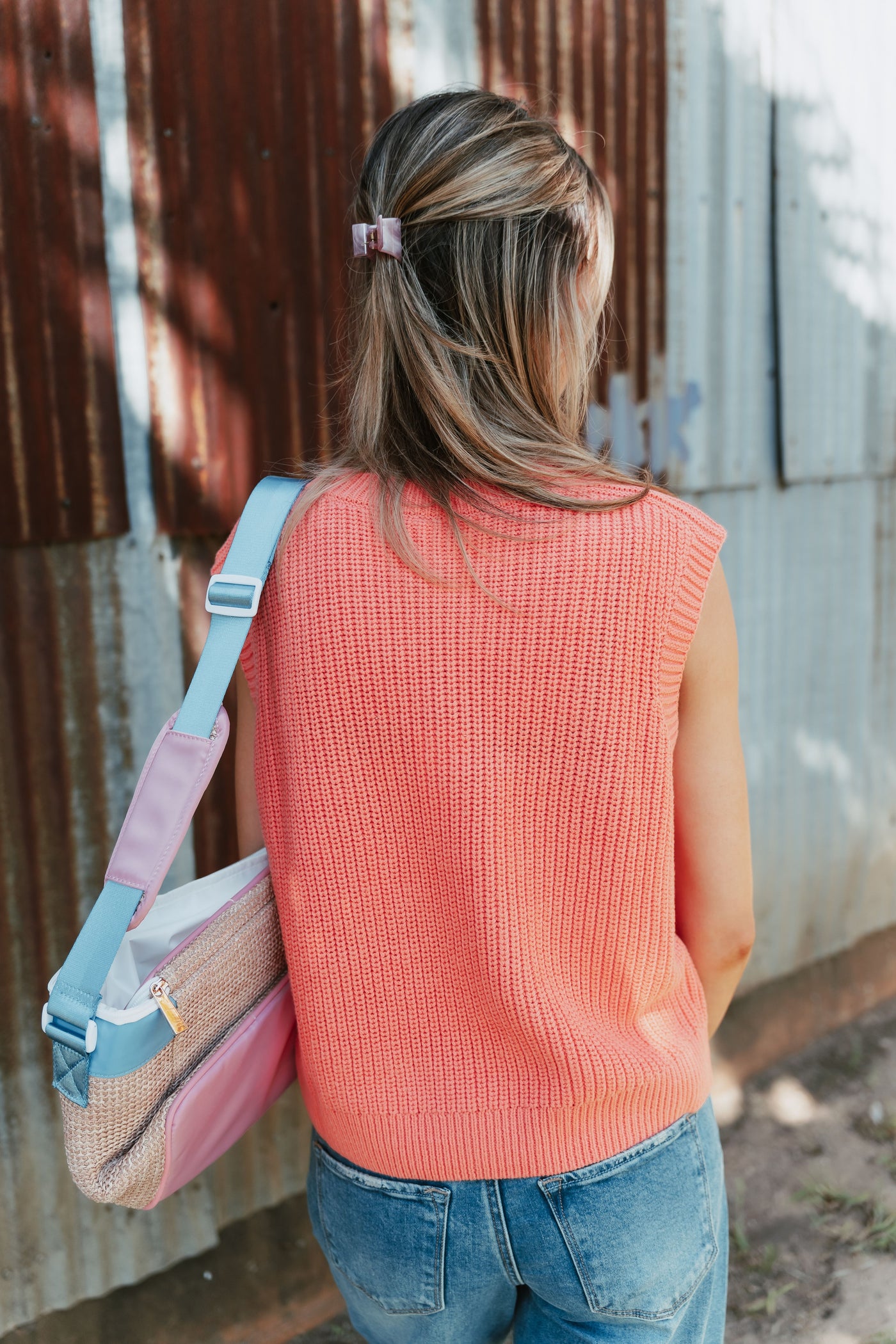 Papaya Short Sleeve Knit Sweater WL25-10205