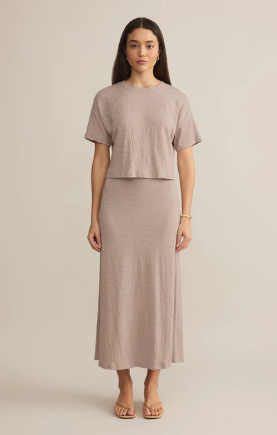 Sway Textured Cropped Tee Parchment ZT251363