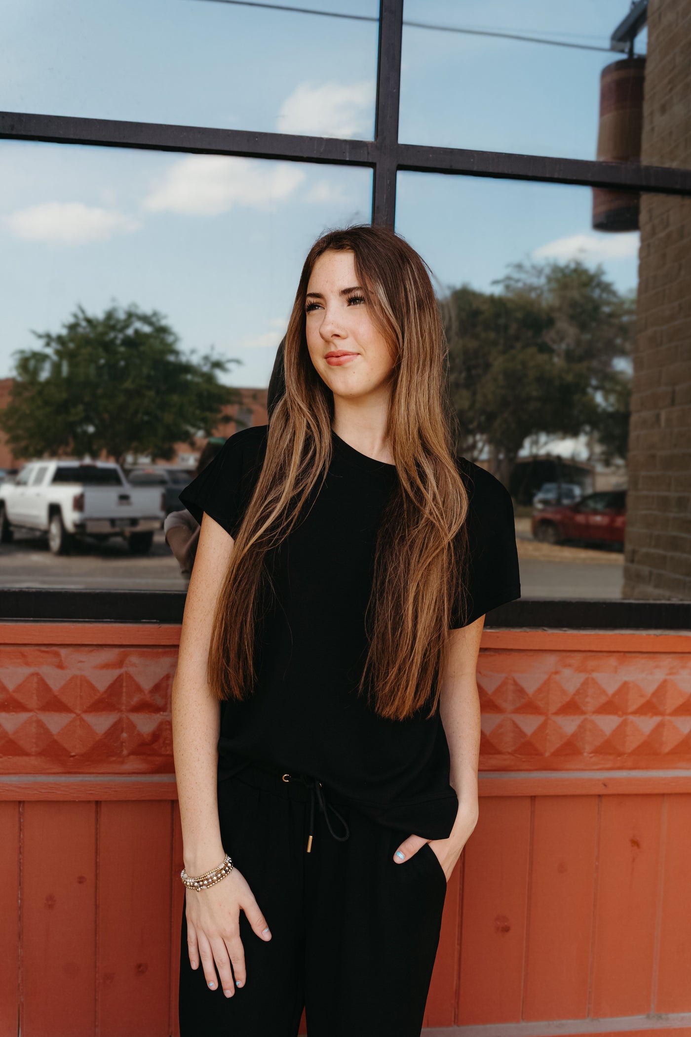 Black Sabrina Top
