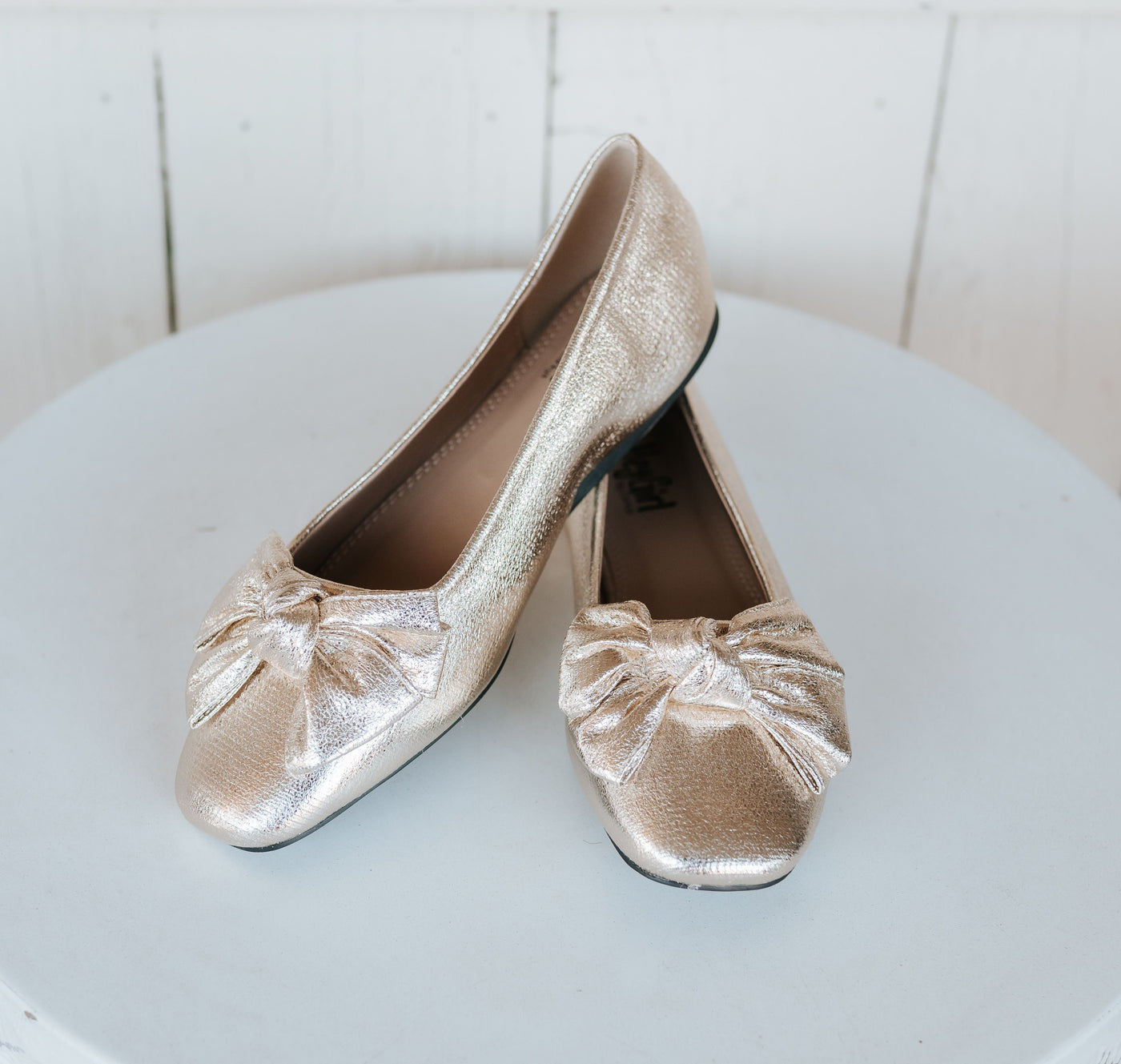 Sugar Rush Gold Crinkle Metallic Flat