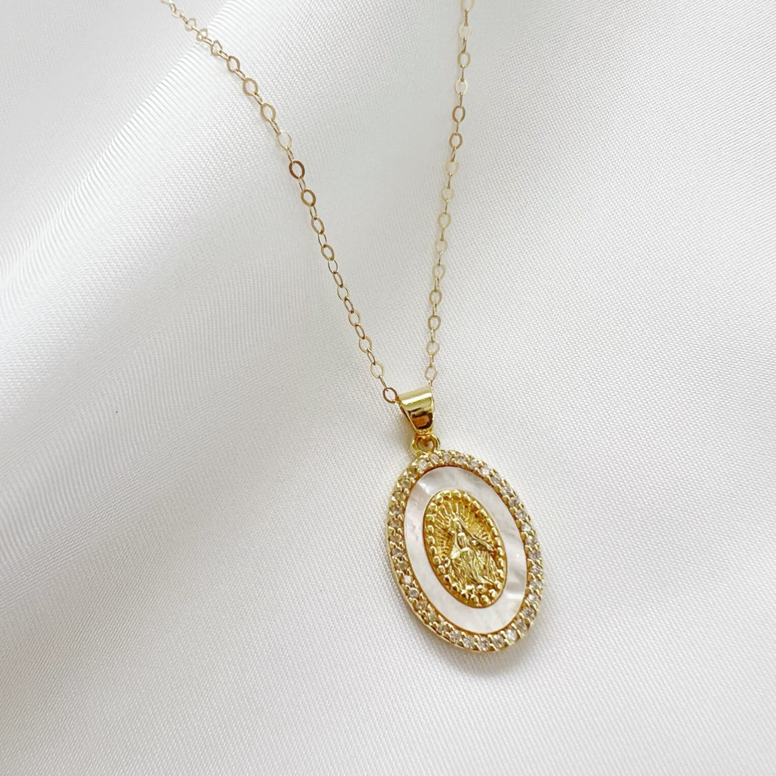 Miraculous Mary Gold Necklce