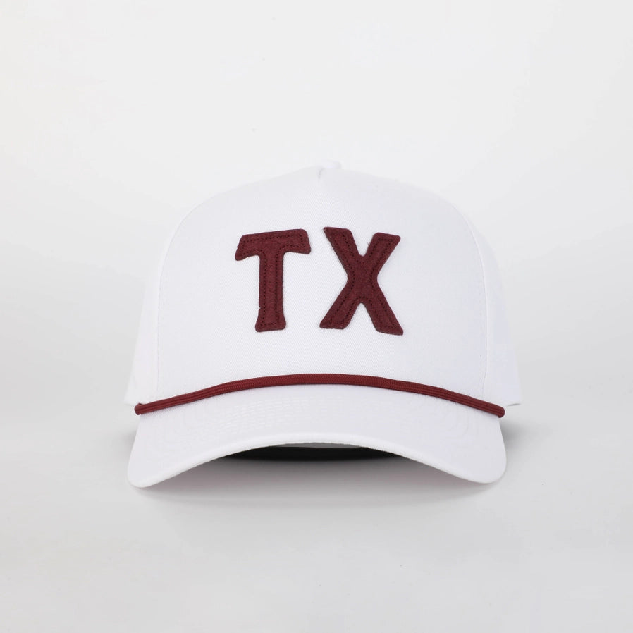 Texas Hat in Stadium White /College Maroon