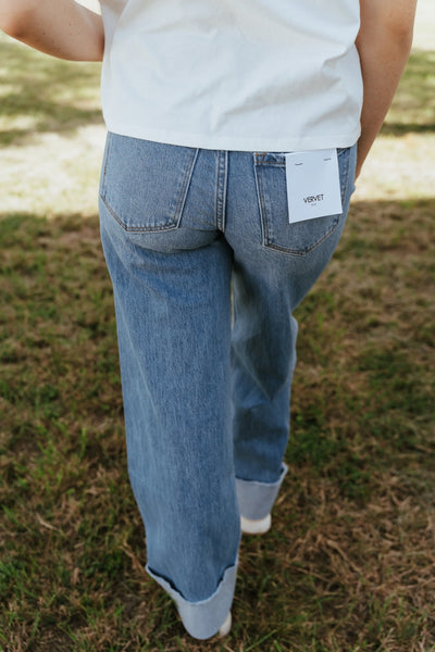 Adore You High Rise Cuffed Wide Jeans - Southern Soule Designs