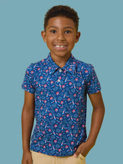 Boys Red White & Boom Fireworks Polo