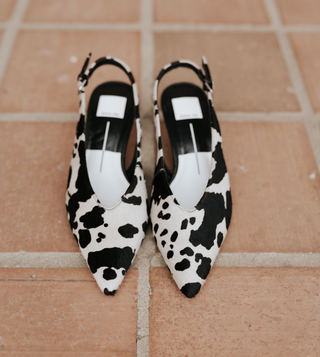 Alenna Black/White Taurus Calf Hair Heel - Southern Soule Designs