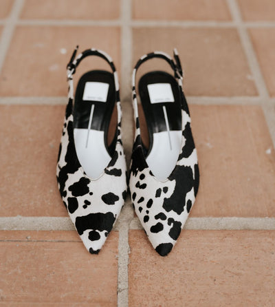 Alenna Black/White Taurus Calf Hair Heel - Southern Soule Designs