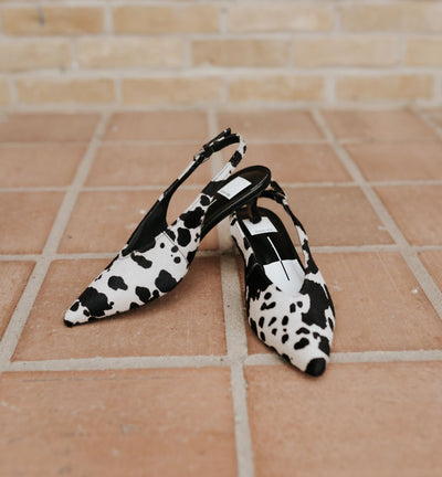 Alenna Black/White Taurus Calf Hair Heel - Southern Soule Designs