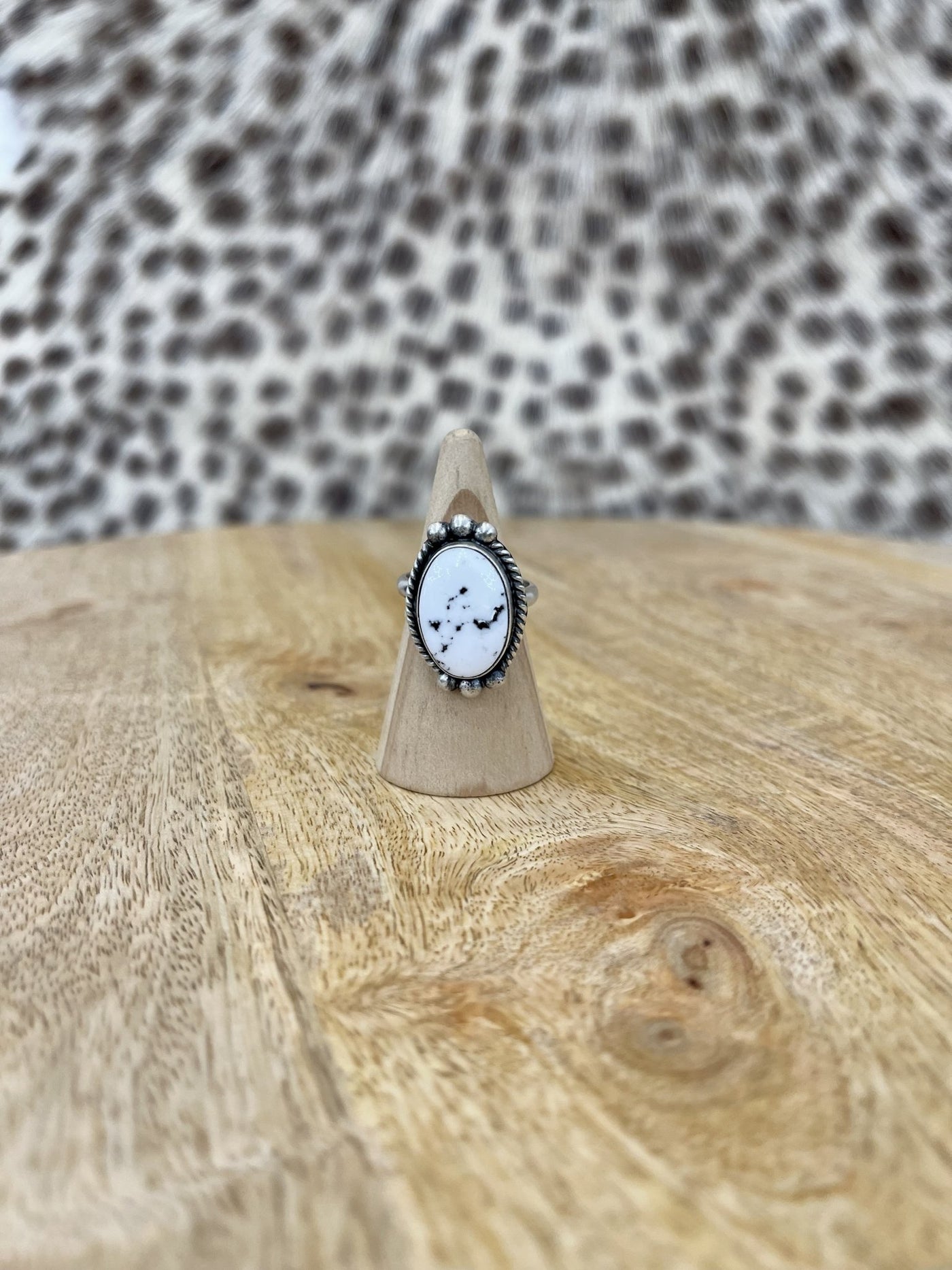 Alfred Martinez Adj White Buffalo Oval Ring - Southern Soule Designs