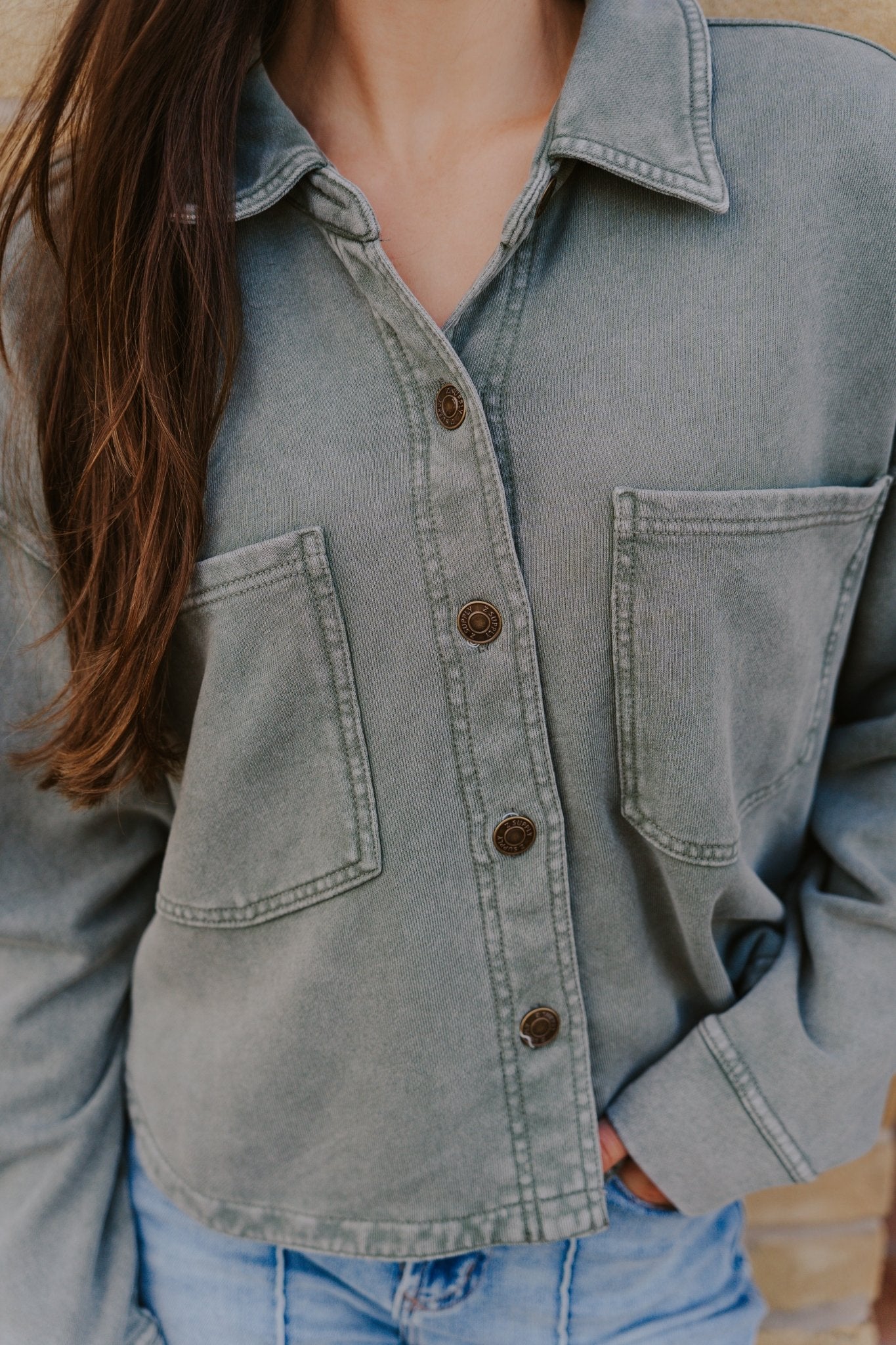 All Day Cropped Knit Jacket Hunter Green ZJ253440 - Southern Soule Designs